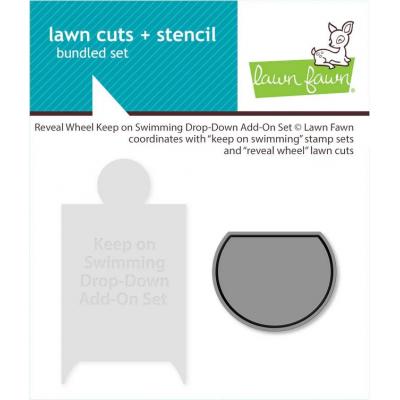 Lawn Fawn Lawn Cuts -  Reveal Wheel Keep On Swimming Drop-Down Add-On
